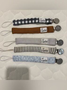 Copper Pearl Pacifier Clips